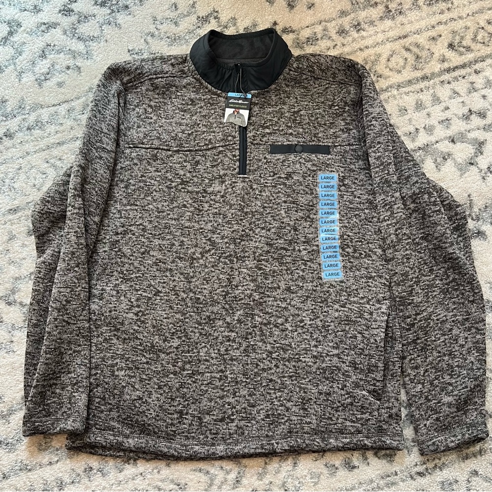 Men's Gray Quarter-Zip Sweater